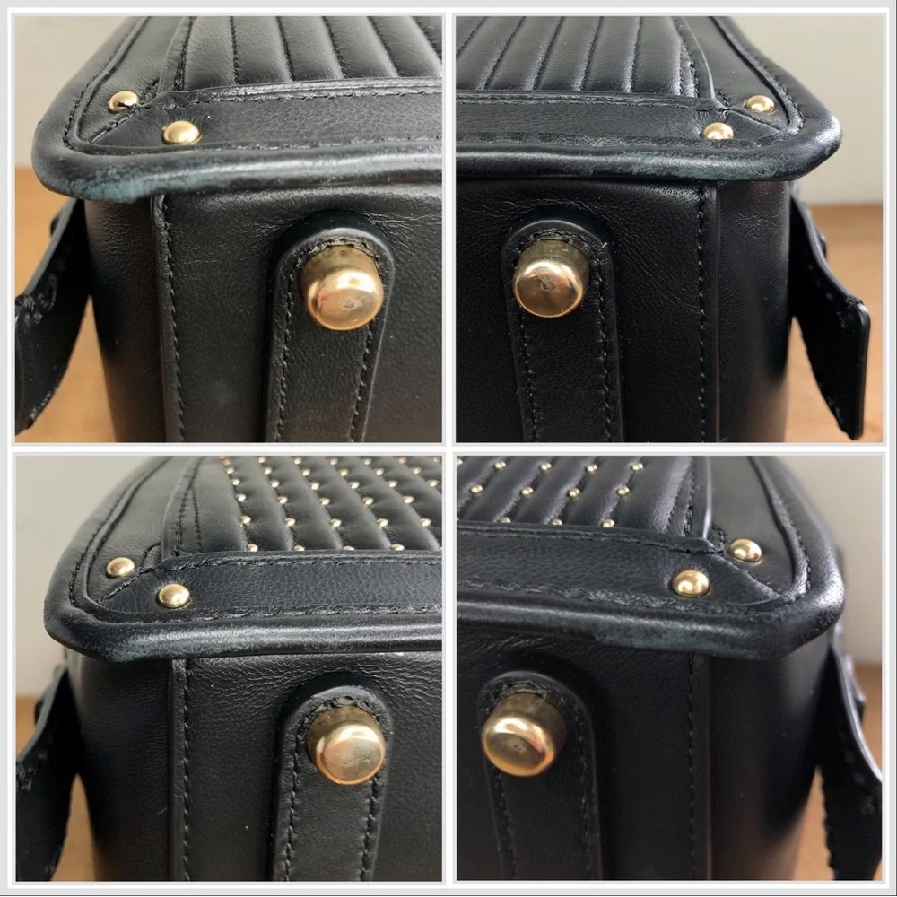 S⭕️LD‼️Coach Dreamer With Quilting And Rivets Gold/Black - Picture 10 of 12